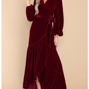 Aura taupe Elegant velvet Tan Wrap Dress